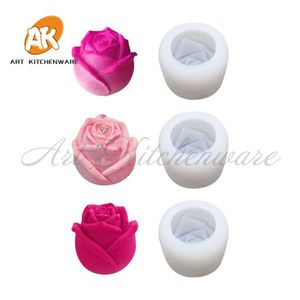Baking Moulds 3D Rose Silicone Mold Jelly Chocolate Mousse Mould Ice Tray Molds DIY Homemade Soap Candle Cake Decorating Tool Bakeware