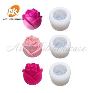 Bakmögel 3d Rose Silikon Mögel Jelly Chocolate Mousse Mold Ice Fack Moulds DIY Hemlagad Tvål Stearinljus Kaka Dekorera Verktyg Bakeware