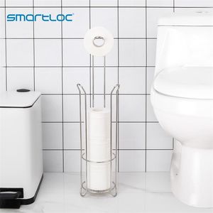 SmartLoc S / S Büyük Standı Tuvalet Kağıdı Tutucu Doku Rulo Raf Banyo Depolama Konteyner Banyo Aksesuarları Mutfak Organizatör 210720