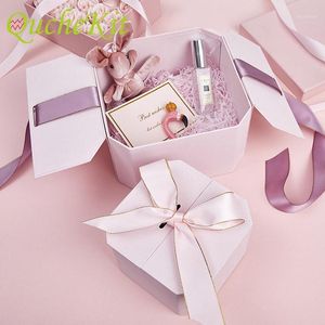 Geschenkverpackung achteckiger Papierschachtel für Hochzeitsblumen -Süßigkeiten Boxen Verpackung von Geburtstagsfeier Dekorationen
