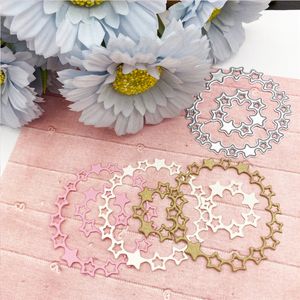 Bastelform, Kreis, fünfzackiger Stern, Metall-Stanzformen, Papierschnitt, Kartenherstellung, Vorlage für DIY Scrapbooking, dekorative Stanzteile