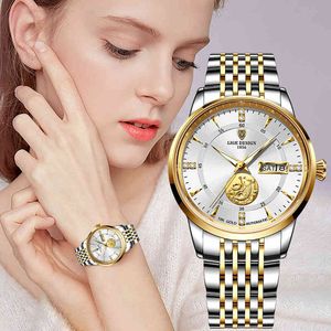 Moda Assista Mulheres Lige Marca Senhoras Criativo Aço Mulher Bracelete Relógios Feminino Impermeável Relógios Relogio Feminino 210517