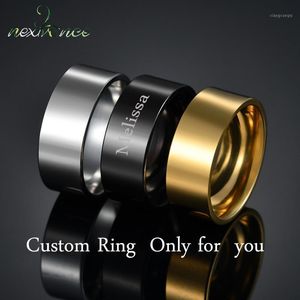 Bandringen Nextvance High Polishing Wide Finger Rvs Custom Engrave Name Ring voor Lover Friend Personalized Gift