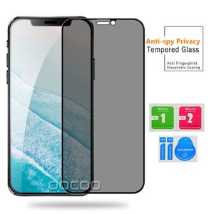 Pellicola proteggi schermo anti-spia a copertura totale Pellicola in vetro temperato Durezza 9H Resistente ai graffi Senza bolle per iPhone 14 Pro Max 14Plus 14Pro 13 12 Mini 11 XS X XR 8 7 6 Plus