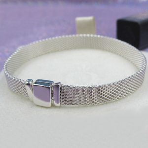 Kvinnor Mesh Armband 925 Sterling Silver Top Quality Fashion Classic Designer Charm Armband Fit Pandora Style Fine Smycken Lady Present med Original Box