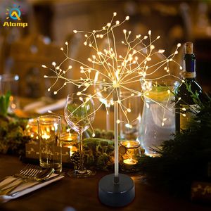 Firework Light Bateria Usb Operado Fada Starburst String Luzes 8 Modos Dandelion Strings para Christmas Party Decor Decoração Night Table Lamp