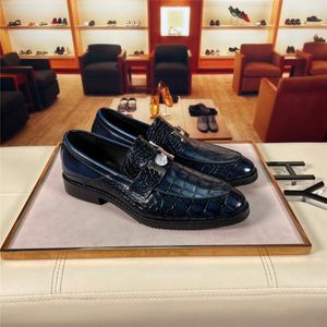 Office Shoes Men Formal Italian Brand Elegant Shoes For Man Crocodile Brown Dress Coiffeur Luxury Designer Party Shoe For Mens