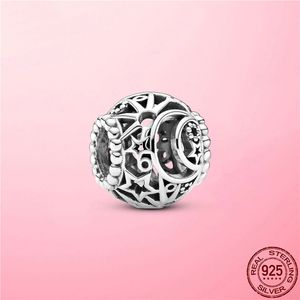 Openwork Sun Stars & Moon Charm 925 Sterling Silver Moon Star Beads fit Original Pandora Bracelet 925 Silver jewelry