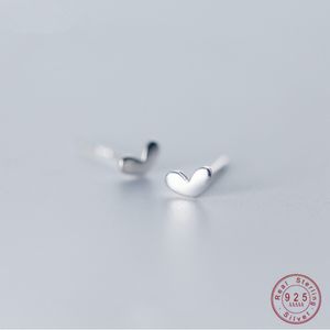 Wantme Koreaans Eenvoudige zoete liefde hartvormige oorknopjes voor vrouwen meisjes kinderen luxe schattige sterling zilveren sieraden
