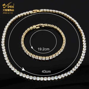 ANIID Diamond Chain Necklace Dainty Cubic Zirconia Tennis Ink Choker Bling Iced Out Chucky Hiphop Man Adjustable Accesories X0509