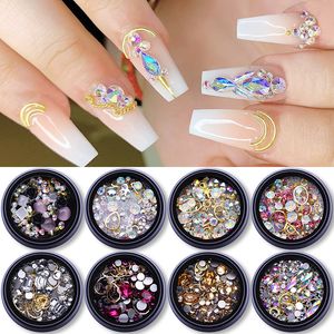 3D Nail Art Rhinestones Metal Rivet Beads Studs Mixed Size Nails Decoration Accessories Manicure Tools Stones Decors DIY Tips