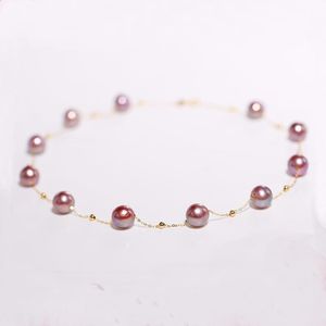 Collana di perle di acqua dolce naturale Genuine carati gioielli in oro Pure AU750 catena per le donne regalo di fidanzamento fine X506 catene