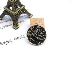 10pcs/pack Black Style Moon Mountain Tree Metal Charms Earring DIY Fashion Jewelry