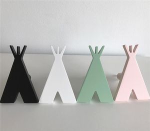 Wholesale tent walls resale online - Nordic Wooden Tent Hooks Wall Decorative Hook Kids Room Decorations Ornaments Baby Clothing Hanger Rack Gifts Crafts Rails