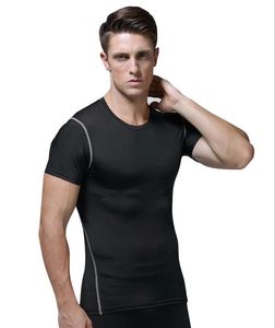 Esportes de secagem rápida dos homens T-SHIRT Foltações de mangas curtas Treinamento de basquete Estiramento T-shirt de fitness respirável