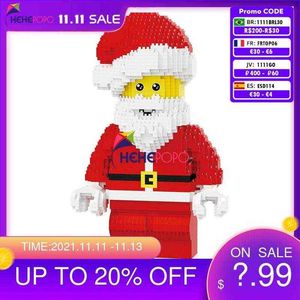 Boneco de neve bloco de diamante blocos de construção 1910 pcs Papai Noel figuras de ação construindo tijolos diy conjunto de presente de natal brinquedo y1130