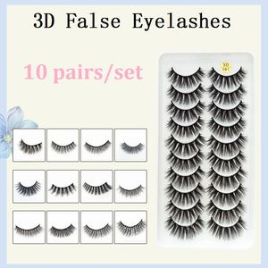 10 par ymnlig 3d mink lash fluffy false ögonfransar volymen grymhet fria ögonfransar handgjorda ögonfransar