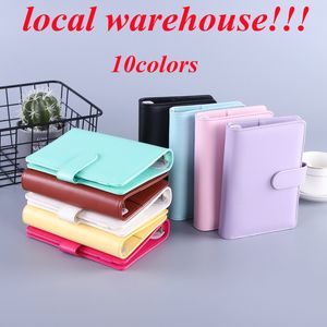 magazzino locale !! Raccoglitore per notebook in pelle PU A6 Raccoglitore a 6 anelli ricaricabile per raccoglitori a fogli mobili in carta di riempimento A6 Copertina con chiusura con fibbia magnetica e tasche