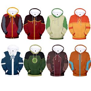 Moletom Com Capuz Camisolas Anime Avatar O último Fato de Cosplay Airbender Aang Katara Impressão 3D Moletom Homens / Mulheres Pullover Unisex Fas