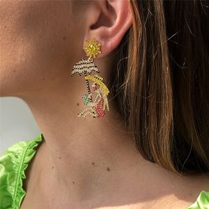 Hawaii Casual Earrings Zinc Alloy Rhinestone Dangle & Chandelier Women Earring Jewelry E9701