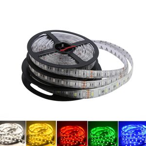 5 فولت 12 فولت 24 فولت أدى ضوء قطاع التلفزيون الخلفية ماء SMD 5050 5 متر الدافئة الأبيض rgb led قطاع ضوء لغرفة نوم