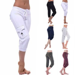 Spodnie Kobiety Summer Skinny Bryczesy Przycięte Spodnie Wysokiej Talii Office Lady Slim Capris Pantalon Kobieta Ołówek Spodnie Nowy Trend Q0801