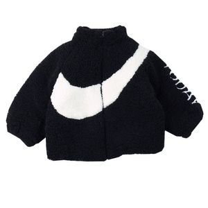 Winter Kids Snowsuit Baby Boys Girls Warm Cotton Jacket Korean Style Children Fleece Thick Lamb Cashmere Coat Warm Clothes 211230