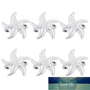 Silver Starfish Pierścionki serwetki Uchwyt Salmetette Dekoracje Dekoracji Tabeli Party Favor Towel Cena fabryczna Ekspert Projekt Quality Najnowsze Styl Original