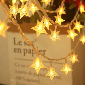 Sznurki Kolorowe LED Star Lights String Garland Boże Narodzenie Xmas Rok Wakacje Wedding Party Baby Urodziny Dekoracje