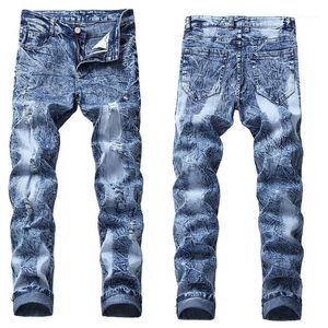 Mäns jeans rippade män koreanska versionen av trenden självodling tiggare fötter tidvatten trendiga märke raka byxor tunna