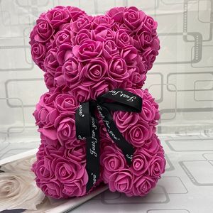 Gül Sevgililer Günü Hediye 25cm Çiçek Ayı Yapay Dekorasyon Noel Hediye