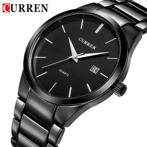 Curren Marca de Luxo Homens Casuais Esporte Relógios Mens Data Exibição de Quartzo Pulso de Pulso Masculino Negócios Analog Clock Relogio Masculino 210517