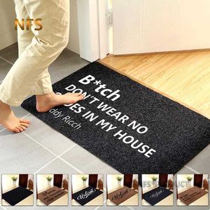 Hem Dekorativ Framdörr Mat Entré Dörrmatta 40x60cm Polyester Svart Brun TPR Gummi Non Slip Golv Mat Matta Välkommen Mats 210727