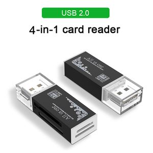 4 In 1 Card Reader USB 2.0 SD Adapter For Micro-SD TF M2 MMC MS PRO DUO