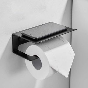 High Quality Bathroom Roll Holder Stainless Steel Mobile Phone Paper Towel Toilet 210709