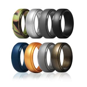 Wedding Rings Sporty Crossfit Flexible Rubber Bands Finger Set Eco Friendly Silicone For Men Travel Jewelry JZ36