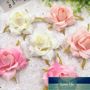 5 PCS/(7 cm) artificial silk gold rose flower heads home decoration/DIY wedding garland collage decorative artificial flowers Factory price expert design Quality