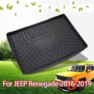 Bakstammar Gummi Boot Liner Cargo Mat Golvfack för Jeep Renegade -2019