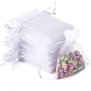 100 Pz/lotto Sacchetto Dei Monili Organza Sacchetti Regalo Imballaggio Riutilizzabile Sacchetti Con Coulisse Orecchino Braccialetto Pacchetto per Natale Baby Shower Festival