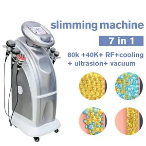 Alta qualidade 7 in1 80k peso reduz a remoção de celulite reduz a cavitação ultrassônica RF Radiofrequência Slimming Beauty Machine #0221