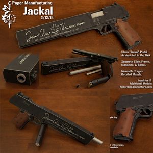Jackal casull 3d ورقة لعبة بندقية بطاقة الحرفية نموذج مسدس العسكرية انتصارات لغز اليدوية للأطفال أطفال ألعاب تعليمية