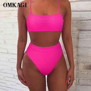 Omkagi Women Swimsuit Solid Sexy Biquini Push Up Siatek Kąpiel Bikini Set Maillot de Bain Femme Swimwear 210630