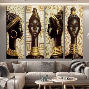 African Black Woman Posters And Prints Canvas Painting Wall Art Pictures For Living Room Home Decoration NO FRAME