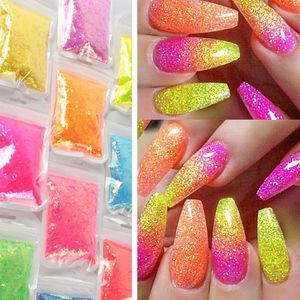 40g Holographic Nail Art Glitter Bulk Sequins Colorful Mixed Hexagon Flake Slices Nail Decorations Polish Manicure Accessories