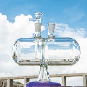 Glass Bongs 14mm Female Joint Water Pipes Infinity Waterfall Invertible Gravity Oil Dab Rigs Colored Bases Hookahs Tobacco Bong With Bowl XL-2061