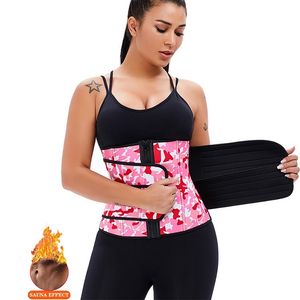 Nyaste midja tränare korsett kamouflage rosa bantning bälten kroppsformer för kvinnor daglig fitness träning bastu sweat kostym 9 steelbones buk mage shapewear