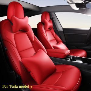 Car seat cover for Tesla model 3 Custom High-end PU leather Auto parts Seats waterproof Antifouling protection pad