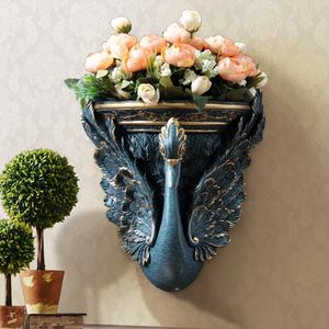 Vasen europa wand vase home dekorative künstliche blume topf ornament harz wandboden handwerk wohnzimmer hintergrund hängen dekor kunst