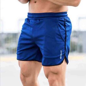 Men Fitness Bodybuilding Shorts Man Casual Workout Male Breathable Mesh Quick Dry Sportswear Jogger Beach Short Pants 210714