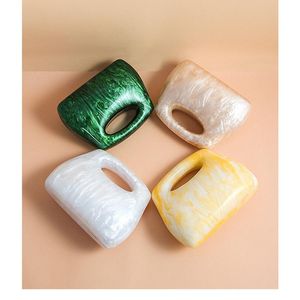Schoudertassen Acryl Box Clutch Bag Portemonnees en Handtassen Luxe Elegante Avond voor Bruiloft Bruid Brood Pearl Purse